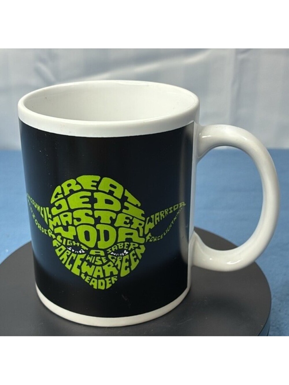 Galerie Star Wars Yoda and Darth Vader Black Word Art 10 oz Coffee Mug Cup